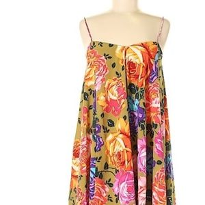 Asos floral asymmetric hemline dress